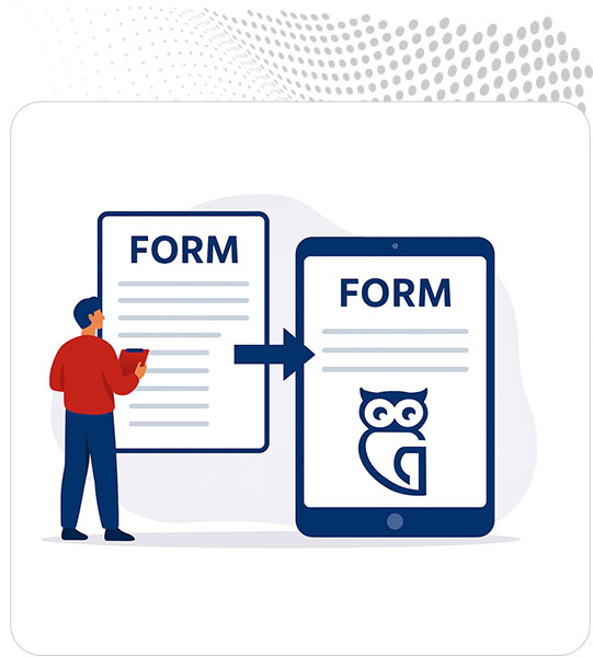 GovOwl digital forms portal showing an online application